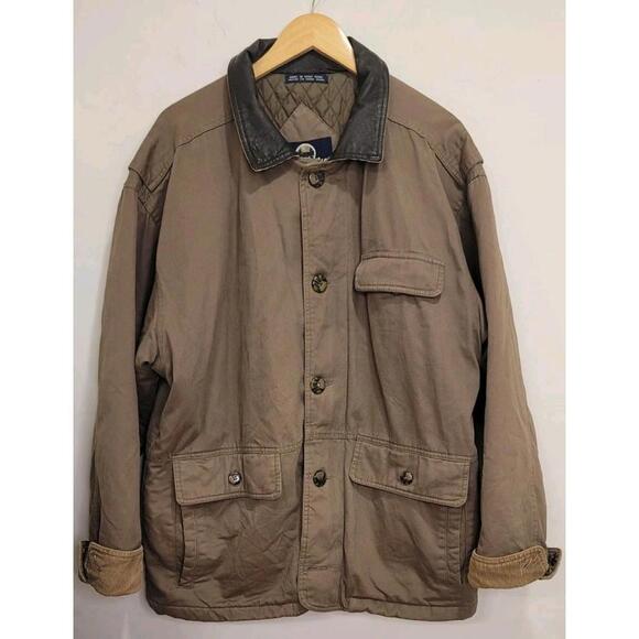 Woodlake Men's Barn Coat Large Vintage Chore Coat Quilted Lined Corduroy Accents - Picture 1 of 15